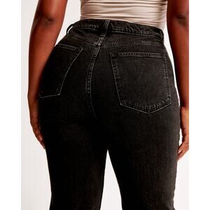 The ankle straight ultra high rise A&F black wash jeans CURVE love 0 SHORT 25